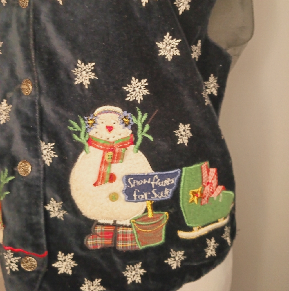 Vintage TanTrums Winter Snowman Holiday Vest - Picture 2 of 5